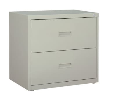 Lorell Value 2-Drawer Lateral File Cabinet, 30W x 18.6D x 28.1H, Light Gray (LLR60558)