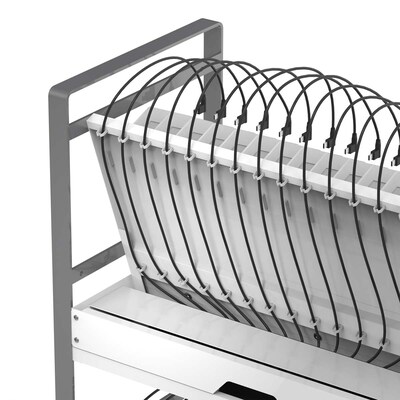 Luxor 32-Unit USB-C Open Charging Cart, White Powder-Coated Steel (CHMC006)