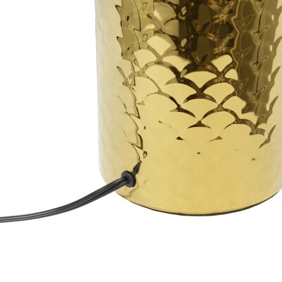 Simple Designs Whimsical Wave 23.75" LED Table Lamp, Gold Base/Black Shade (LT2124-GLD)