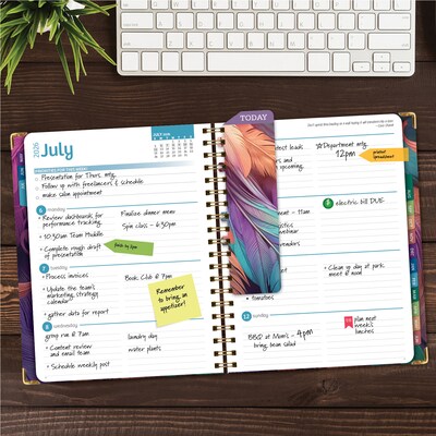2026-2027 Excello Brands 8.5 x 11 Academic Weekly & Monthly Planner, Paperboard Cover, Pastel Peacock (FSHN-AY26-8511-61)
