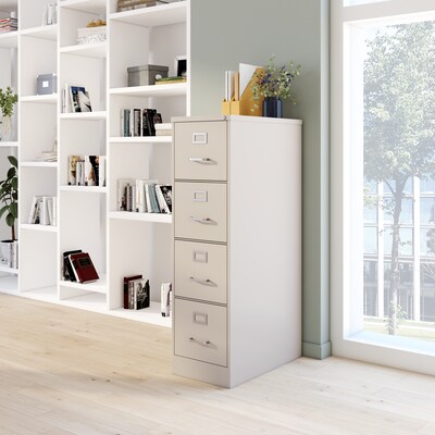 Quill Brand® Commercial 4 File Drawer Vertical File Cabinet, Locking, Putty/Beige, Letter, 26.5"D (13443D)