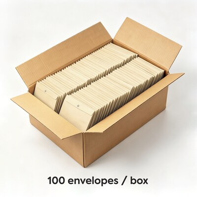 Staples 10 x 13 Heavy-Duty Clasp Catalog Envelopes, 32 lb Manila Kraft, Reinforced Metal Clasp & Gummed Seal, 100/Box