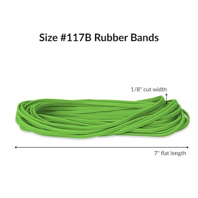 Alliance X-Treme EPDM Multi-Purpose #117B Rubber Bands, 7" x 1/8", Lime Green, 10/Pack (02003)