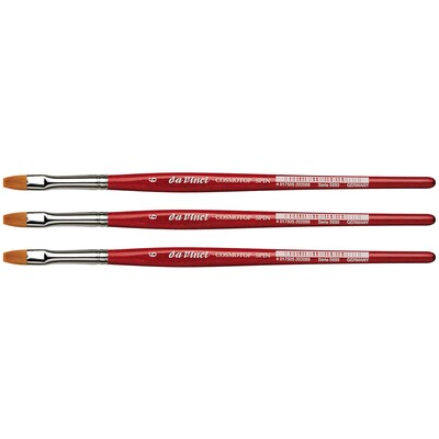 da Vinci COSMOTOP-SPIN Watercolor Synthetic Bristle, Flat Brush, 3/Pack (DVXVA58806-3)