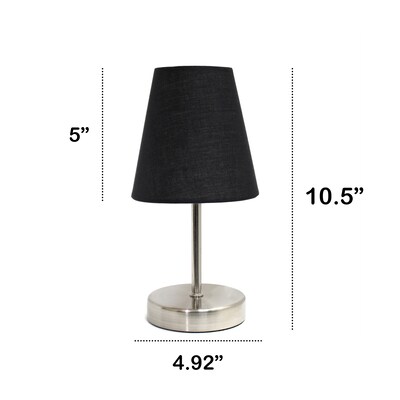 Creekwood Home Nauru 10.50" LED Table Lamp, Sand Nickel/Black (CWT-2007-BK)
