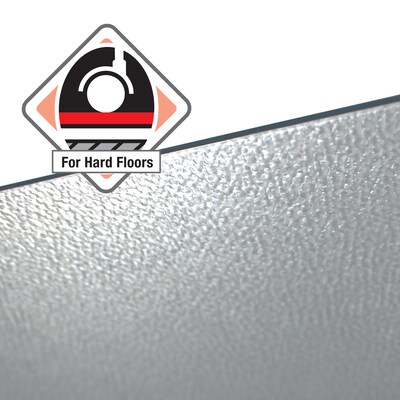 Floortex Cleartex Enhanced Polymer Hard Floor Chair Mat with Anti-Slip Backing, Rectangular, 48" x 51", Clear (FRECO124851AEP)