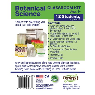 Fernroot Botanical Science Classroom Kit, Multicolored, 55/Set (SRCCKBS503)