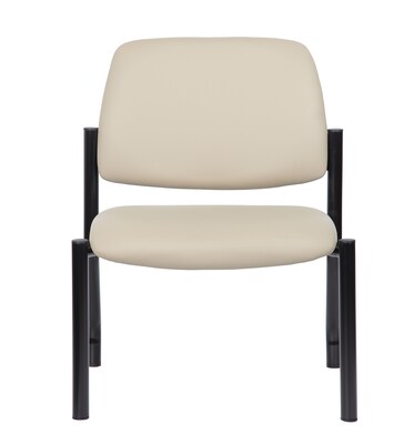 Boss Office Products Bariatric Armless Vinyl Guest Chair, 400 lb. Capacity, Beige (B9595AM-BG-400)