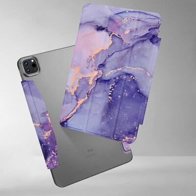 SaharaCase Venture Series Tri-Fold Folio Case for iPad Pro 11" (M4 2024/M5 2025), Purple Marble (TB00395)