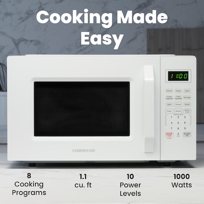 Farberware 1.1 cu. ft. Countertop Microwave, White (FMO11WEIWH)
