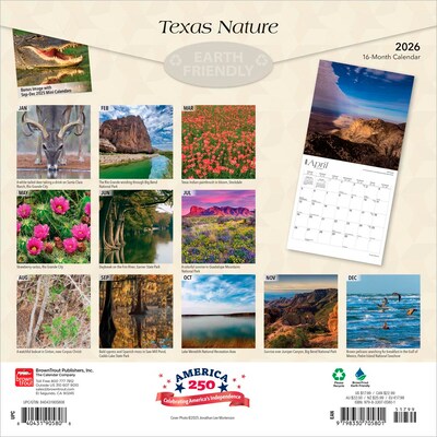 2026 BrownTrout Texas Nature 12 x 12 Monthly Wall Calendar (9798330705801)