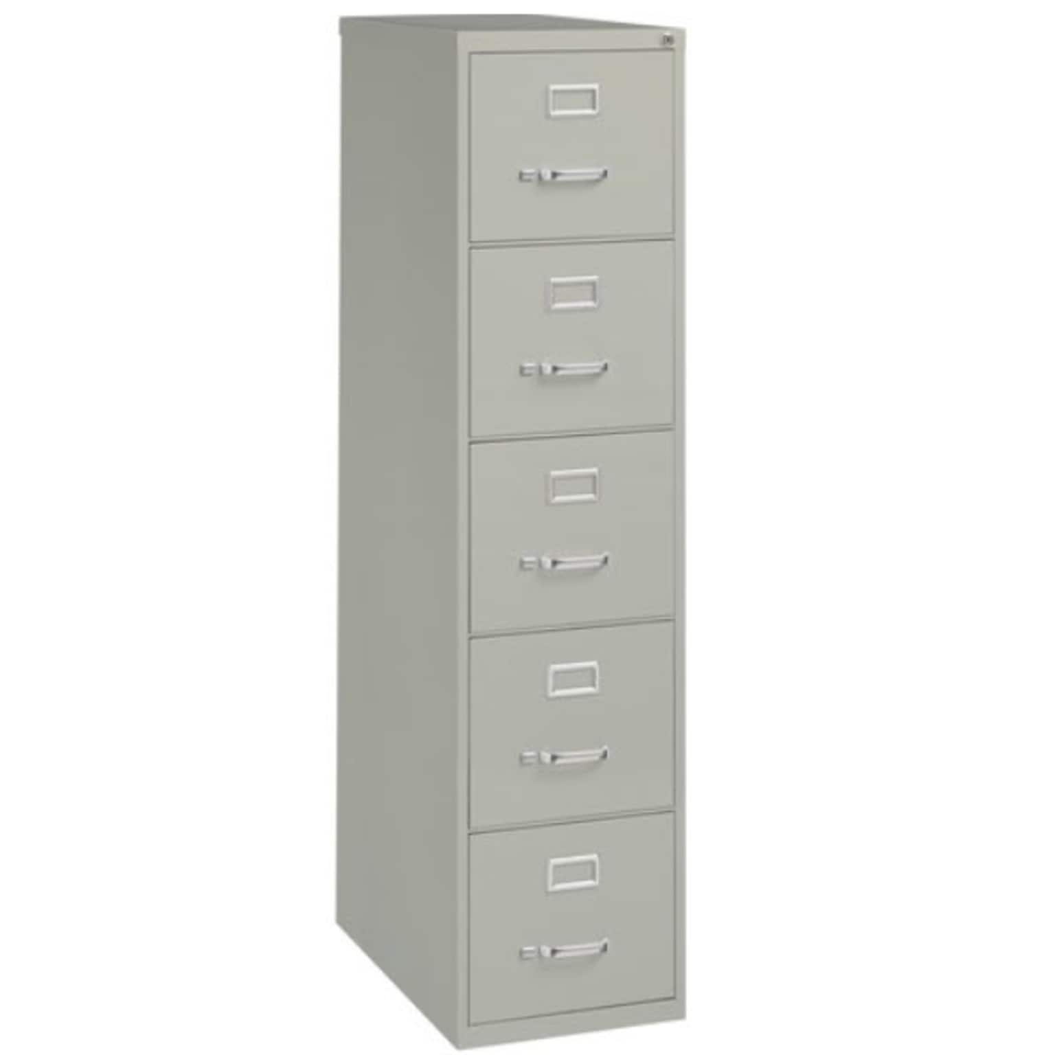 Lorell Commercial Grade Vertical File Cabinet, Light Gray, 5 x File Drawer(s)