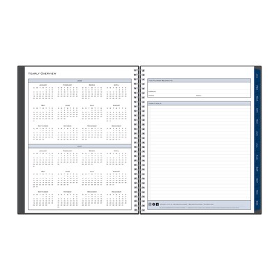 2026 Blue Sky Passages 8.5" x 11" Calendar Year Weekly & Monthly Planner, Plastic Cover, Gray (100008-26)