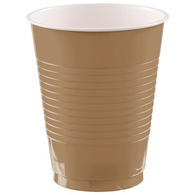 Party City Plastic Cup, 18 oz., Taupe, 50 Cups/Pack (AM431754-162-NS)