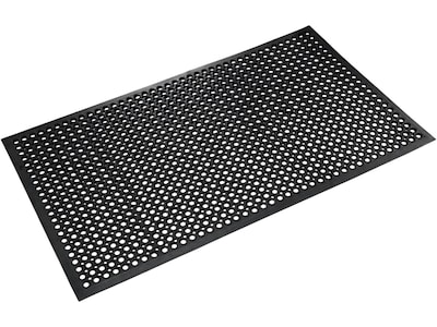 Crown Mats Safewalk-Light Anti-Fatigue Drainage Mat, 36 x 60, Black (WS CT35BK)