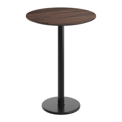 Flash Furniture Acadia 31.25 Round Wooden Dining Table, Dark Brown/Black Base (STRD31WBRTR18B)