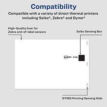 Avery Thermal Shipping Labels, 4 x 6, White, 220 Labels/Roll, 1 Roll/Box (4156)