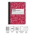 Staples Composition Notebook, 7.5 x 9.75, College Ruled, 100 Sheets, Red/White (ST55065)