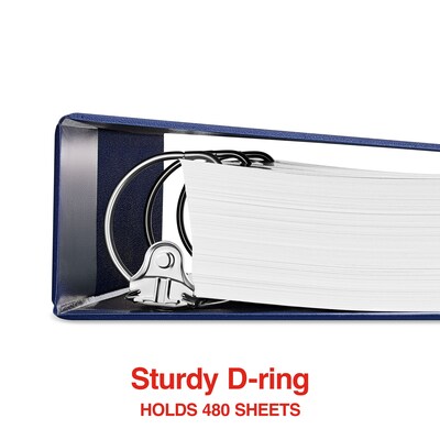 Staples® Standard 2" 3 Ring Non View Binder with D-Rings, Blue (26418-CC)