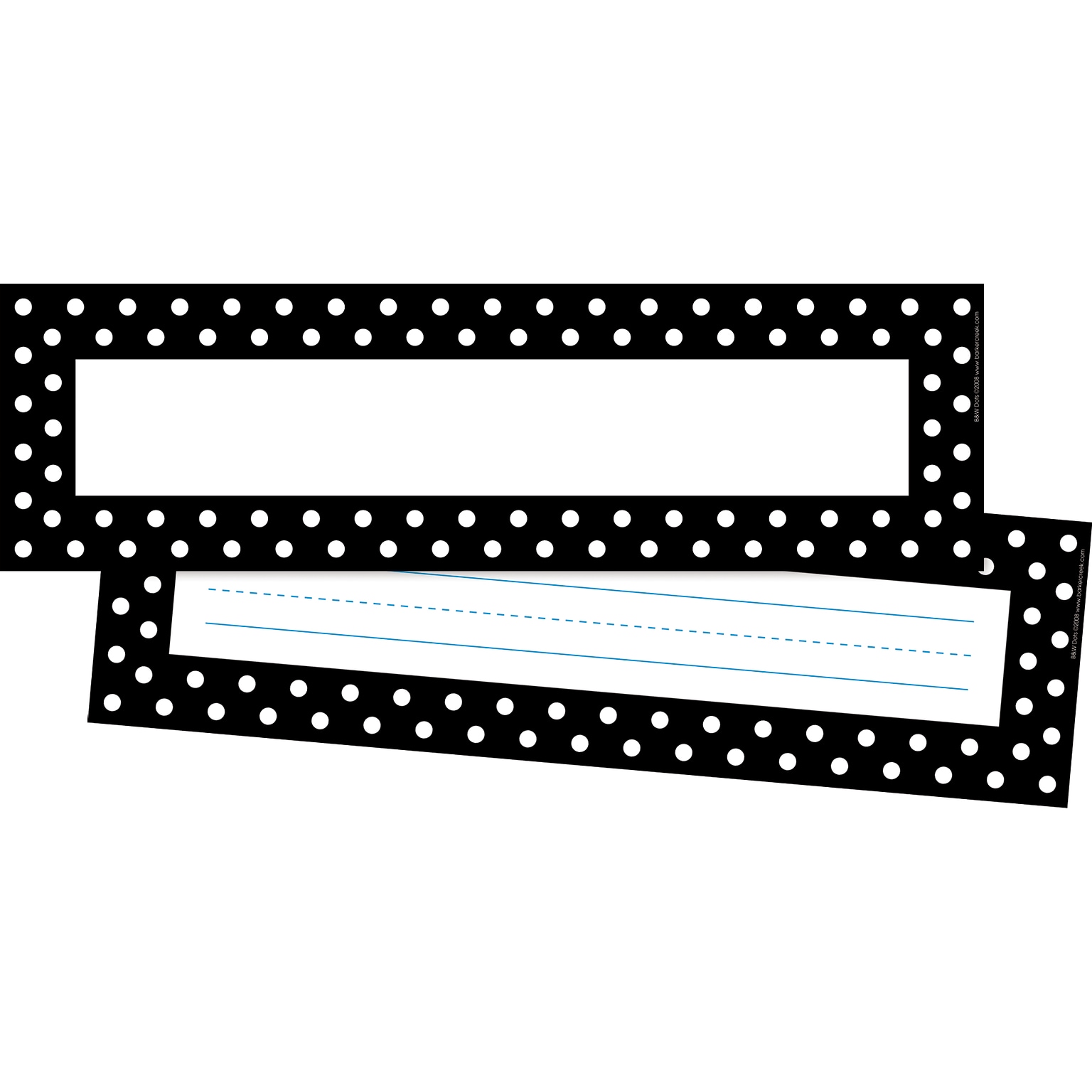 Barker Creek Black & White Dots School Name Plates, 12 x 3.5, 36/Pack (LL1405)