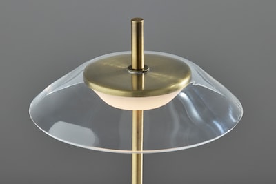 Adesso ADS360 Ako 12"H LED Table Lamp, Antique Brass/Clear Acrylic (AD9206-21)