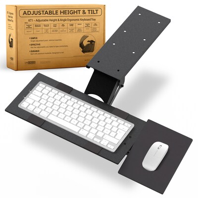 Uncaged Ergonomics Adjustable Keyboard Drawer, Black (KT1)