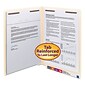 Smead WaterShed/CutLess End Tab Fastener Folder, Reinforced Straight-Cut Tab, Letter, Manila, 50/Box (34130)