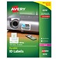 Avery Durable Laser Identification Labels, 1 1/4" x 1 3/4", White, 1600 Labels Per Pack (6576)
