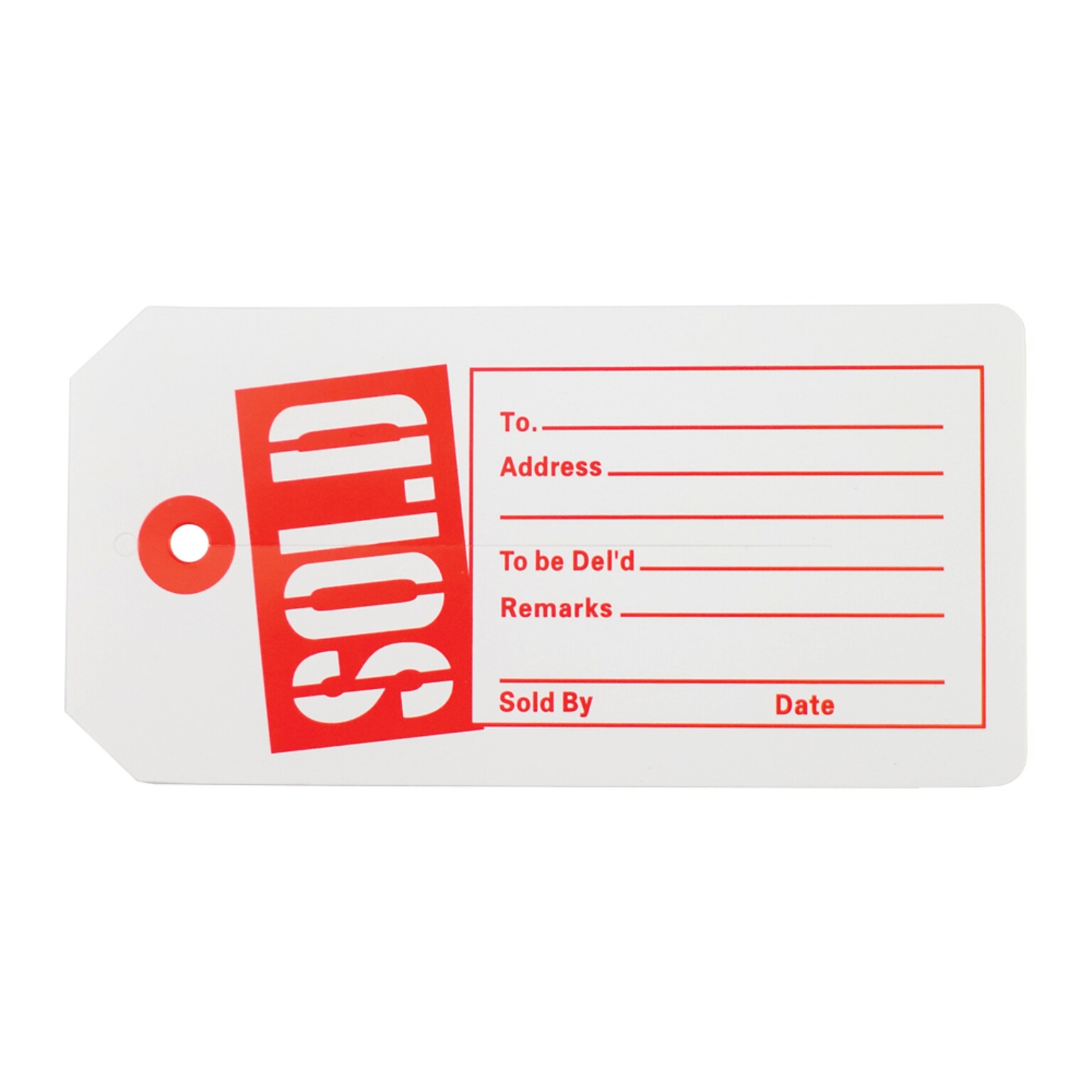Nahanco 2 5/8 Sold Tag, Red/White, 1000/Pack (SOLD)