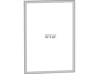 Azar Sign Holder, 30" x 40", Silver Plastic (300348-SLV)