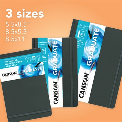 Canson Graduate 8.5" x 11" Watercolor Sketch Book, 28 Sheets/Book (MCX31200L029)