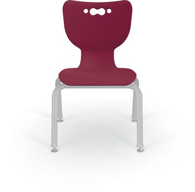 MooreCo 12" Hierarchy Student Chair with 4 Legs, Maroon/Platinum Base (703673562911)