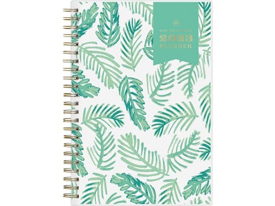 2023 Blue Sky Day Designer Palms 5 x 8 Weekly & Monthly Planner, White/Green (137362-23)