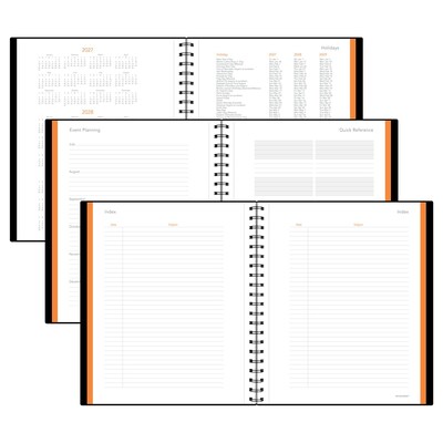 2027 AT-A-GLANCE 8.5" x 11" Calendar Year Daily Planner, Plastic Cover, Black/Orange (70-6209-05-27)