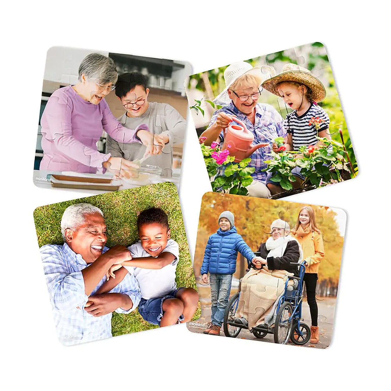 MINILAND 25-Piece Grandparents Puzzles, 4/Set (MLE35272)