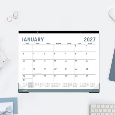 2027 Blue Sky 17" x 22" Monthly Desk Calendar, Gray/White (161000)