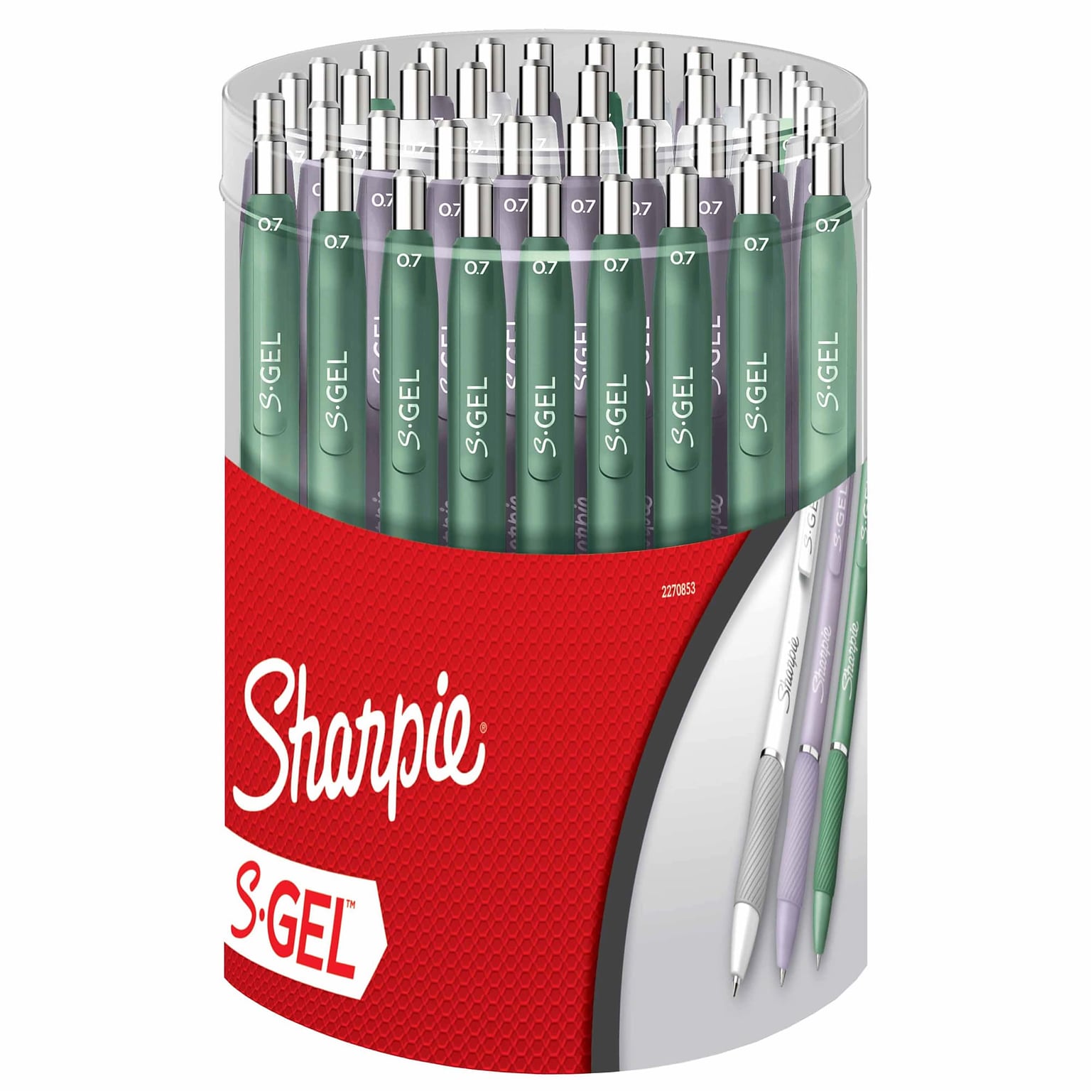 Sharpie S-Gel Retractable Pens, Medium Point, 0.7mm, Black Ink, 36/Pack (2270852)