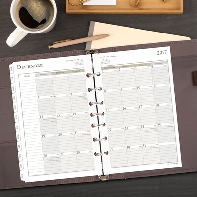 2027 AT-A-GLANCE Seascapes 8.5" x 5.5" Daily & Monthly Planner Refill, White/Brown (481-125-27)