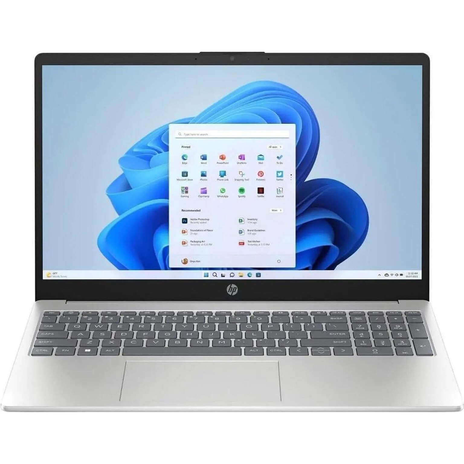 HP 15.6 Touchscreen Laptop, Intel Core Ultra 5 225, 8GB RAM, 512GB SSD, Windows 11 Home, Natural Silver (D4JK5UA#ABA)