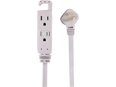 Staples 3-Outlet Indoor Extension Cord – 8 ft. Power Cable with Safety Covers, Gray