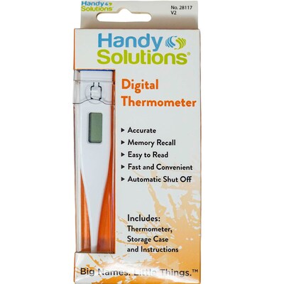 Handy Solutions Digital Thermometer, 12 Thermometers/Box, 12 Boxes/Carton