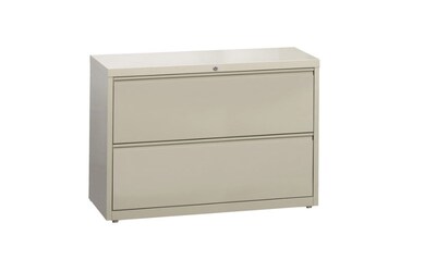 Lorell Fortress Series 2-Drawer Lateral File Cabinet, Putty (LLR60438)
