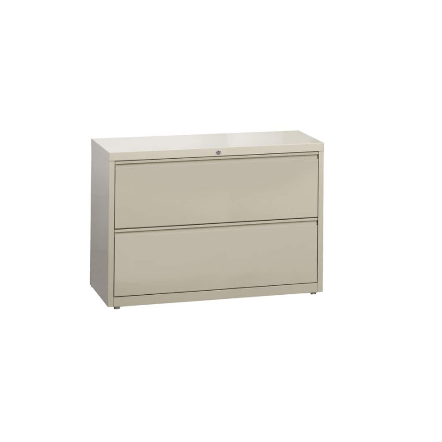Lorell Fortress Series 2-Drawer Lateral File Cabinet, Putty (LLR60438)