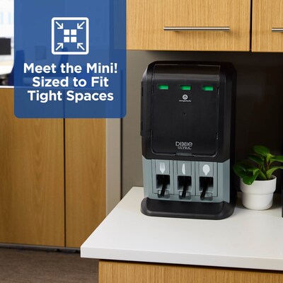 Dixie Ultra SmartStock Tri-Tower Cutlery Station Mini Plastic Dispenser, Heavy-Weight, Black (DUSSTDSP3MINI)