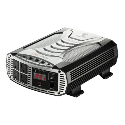 Cobra PRO 2500W Professional-Grade Power Inverter with 2 USB Ports, 4-Outlets, Black & Gray (CPI2500W)
