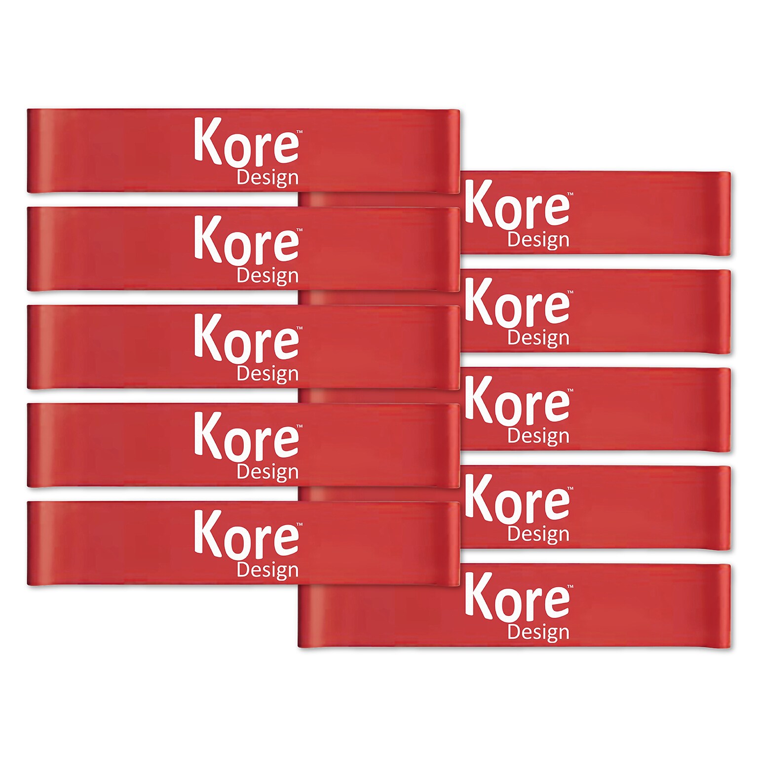 Kore Design Fidget Kick Bands, Latex, 10 to 16, Red, Pack of 10 (KD-KB1000)