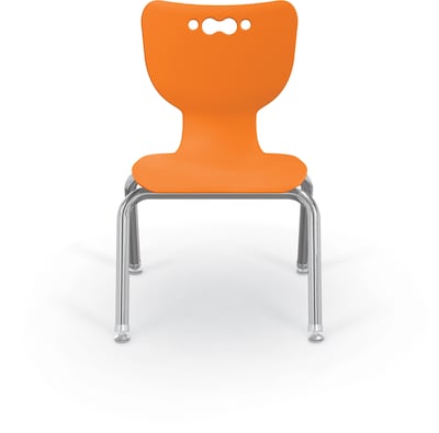 MooreCo 12" Hierarchy Student Chair with 4 Legs, Orange/Chrome Base (703673595346)