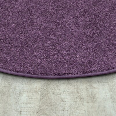 Joy Carpets Endurance Polyester 12 x 76 Oval Machine Tufted Rug, Purple (80SS-08)