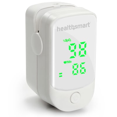 HealthSmart Fingertip Bluetooth Pulse Oximeter, Green LED Display, White (40-816-000)