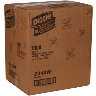 Dixie Paper Hot Cup by GP PRO, 10 oz., White, 1000/Carton (2340W)